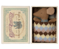 Maileg Sleepy Wakey Baby Mouse in Matchbox - Blue