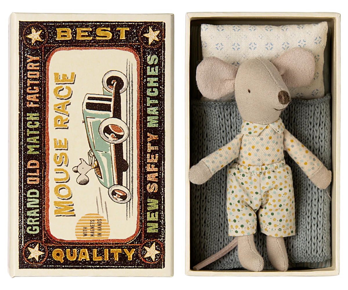 Maileg Little Brother, Mouse in Matchbox