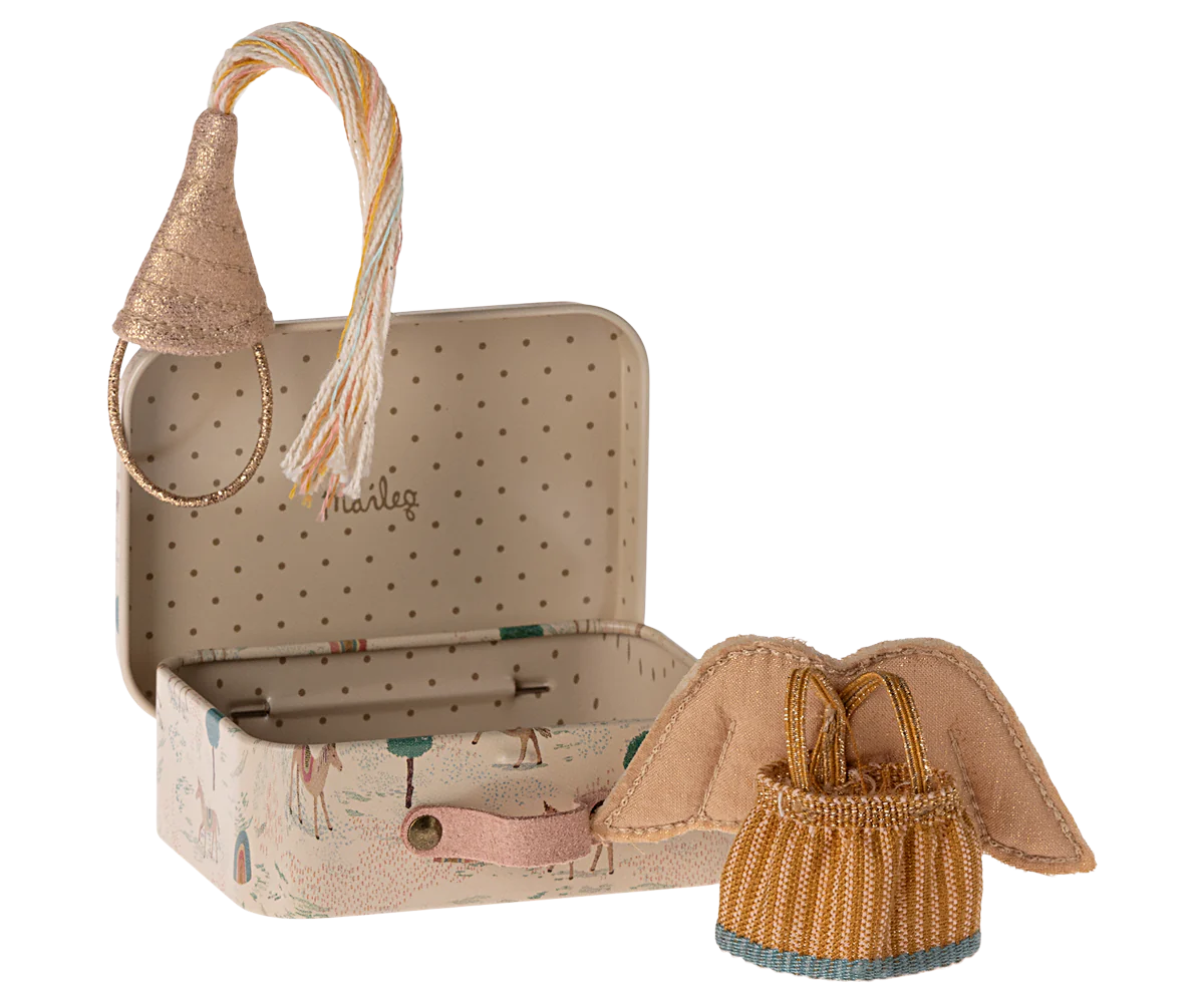 Maileg Fairy Clothes in Suitcase, LIttle Sister Mouse