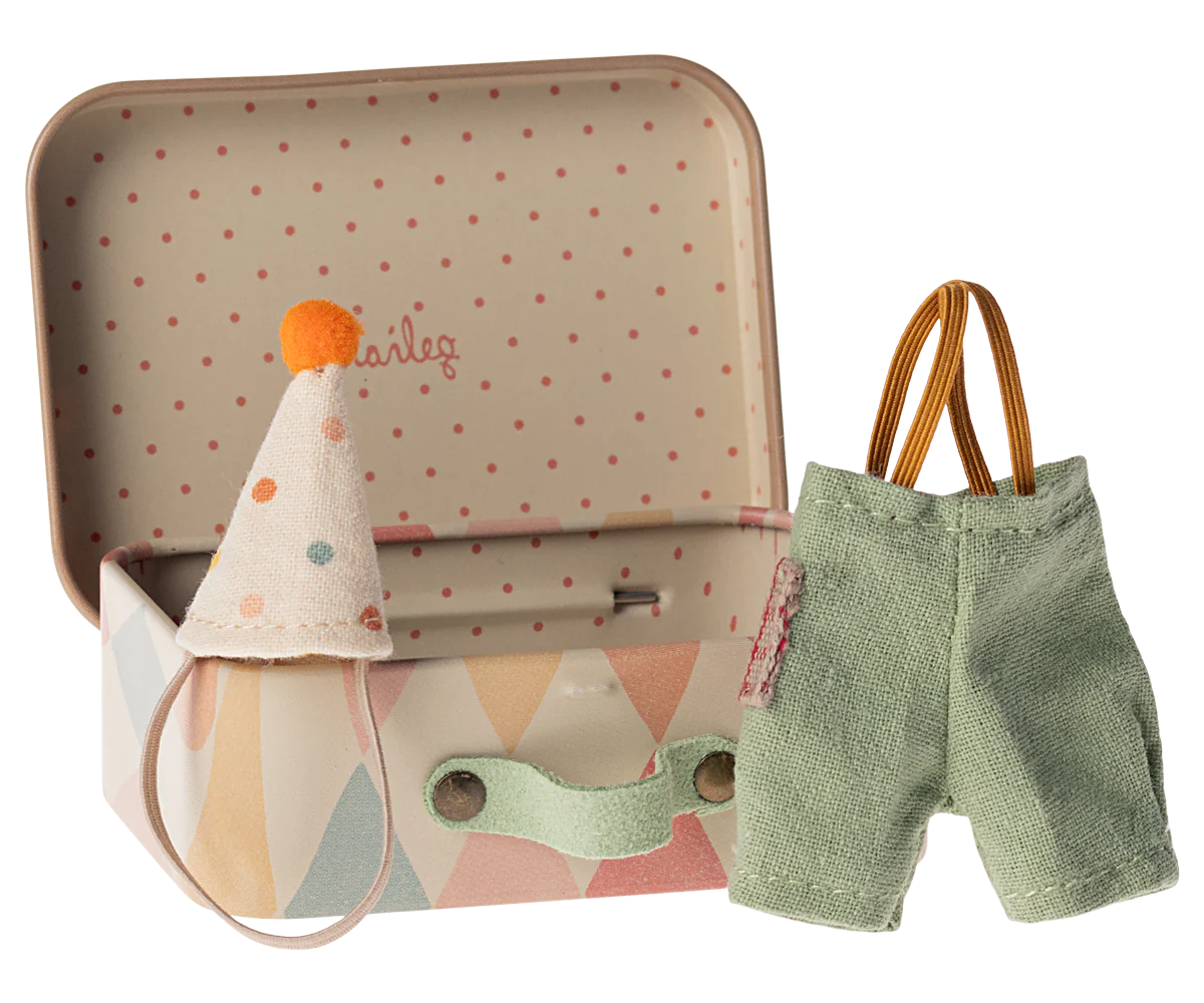 Maileg Clown Clothes in Suitcase, Little Brother Mouse