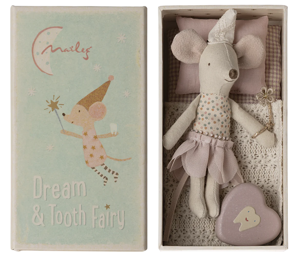 Maileg Tooth Fairy, Mouse - Little Sister in Matchbox