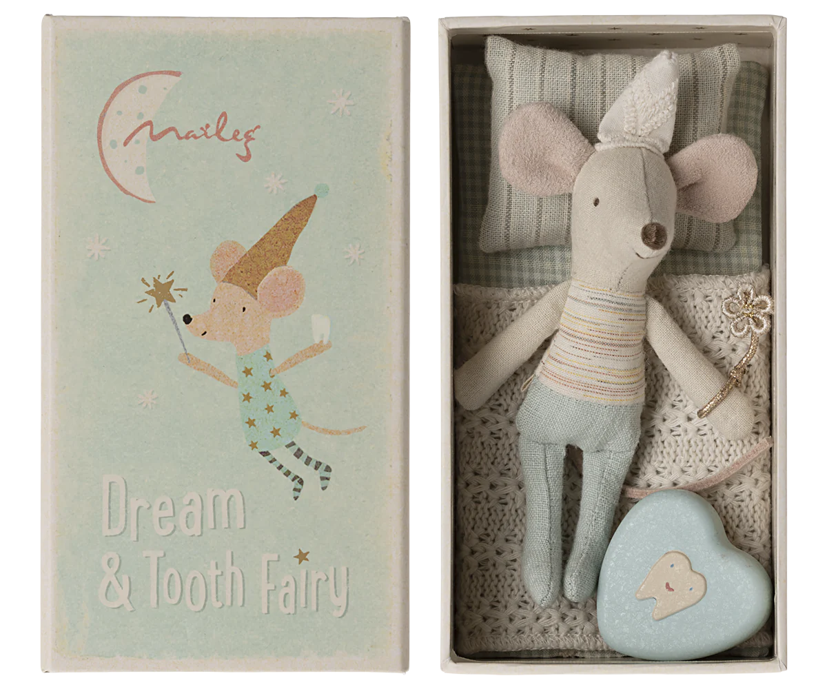 Maileg Tooth Fairy, Mouse - Little Brother in Matchbox