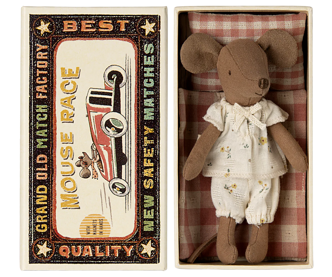 Maileg Big Sister Mouse in a Matchbox + Pajamas