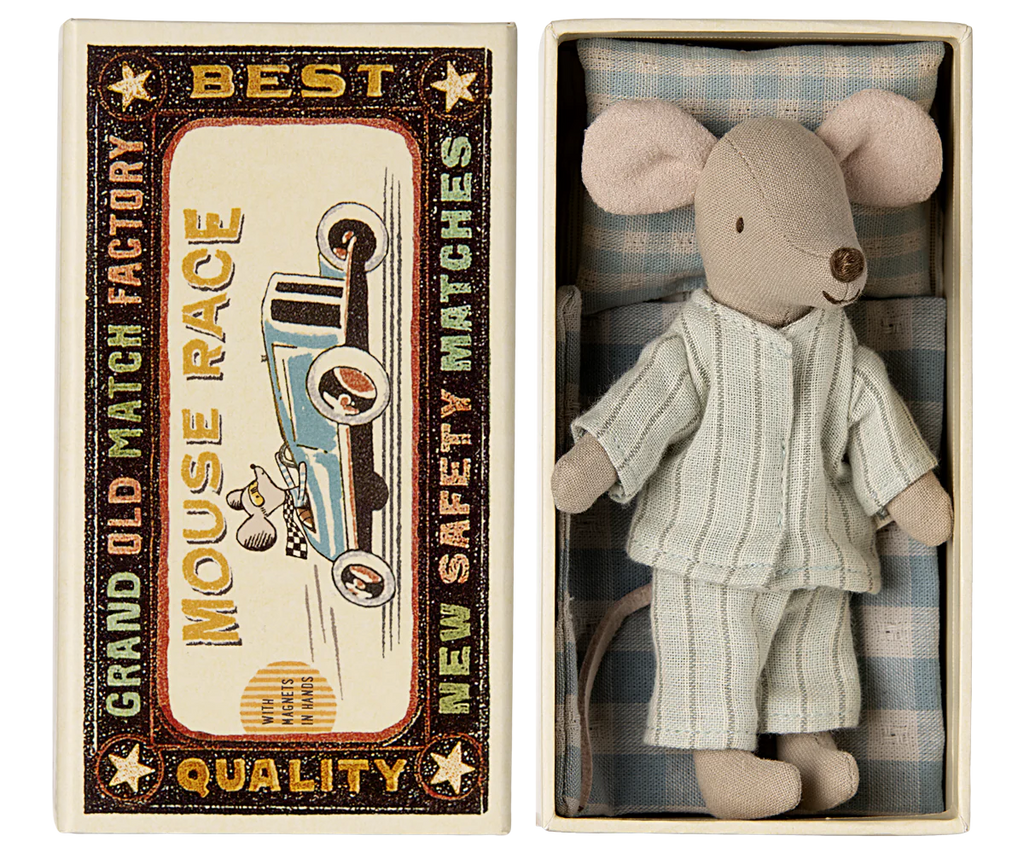 Maileg Big Brother Mouse in a Matchbox - Mint