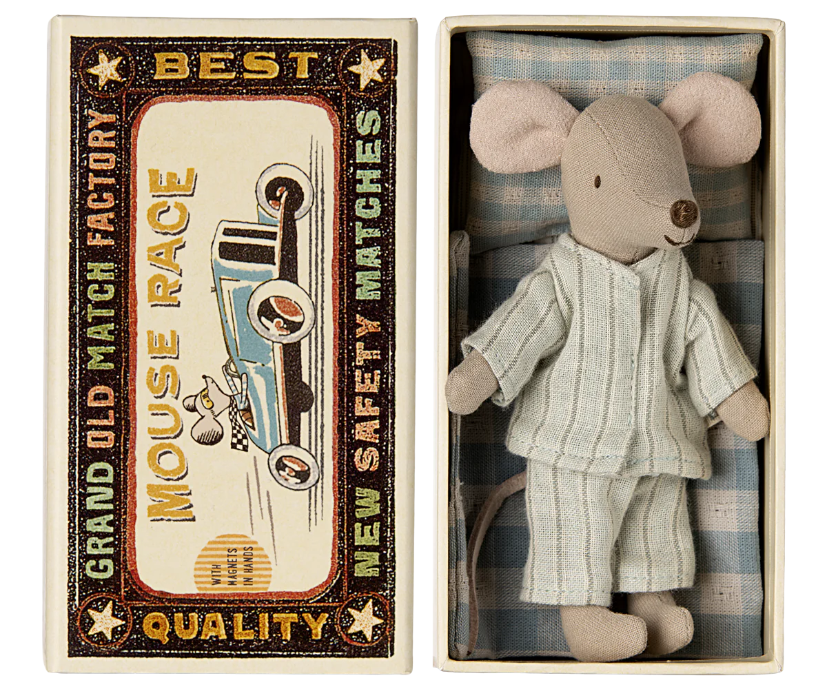 Maileg Big Brother Mouse in a Matchbox - Mint