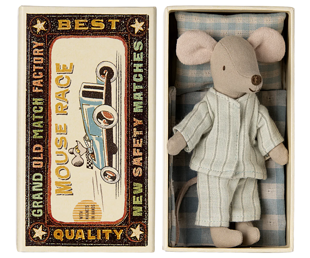 Maileg Big Brother Mouse in a Matchbox - Mint