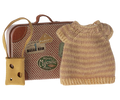 Maileg Knitted Dress & Bag in Suitcase, Mouse Big Sister