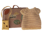 Maileg Knitted Dress & Bag in Suitcase, Mouse Big Sister