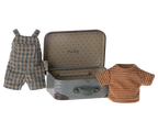 Maileg Overalls & Shirt in Suitcase, Mouse Big Brother
