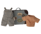 Maileg Overalls & Shirt in Suitcase, Mouse Big Brother