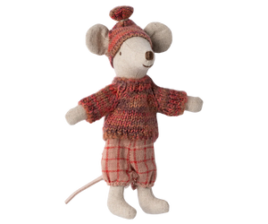 Maileg - Winter Mouse with Ski Set, Big Sister - Rose