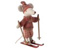 Maileg - Winter Mouse with Ski Set, Big Sister - Rose