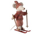 Maileg - Winter Mouse with Ski Set, Big Sister - Rose
