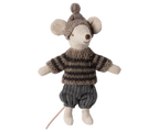 Maileg - Winter Mouse with Ski Set, Big Brother - Grey