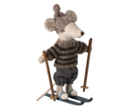 Maileg - Winter Mouse with Ski Set, Big Brother - Grey