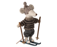 Load image into Gallery viewer, Maileg - Winter Mouse with Ski Set, Big Brother - Grey
