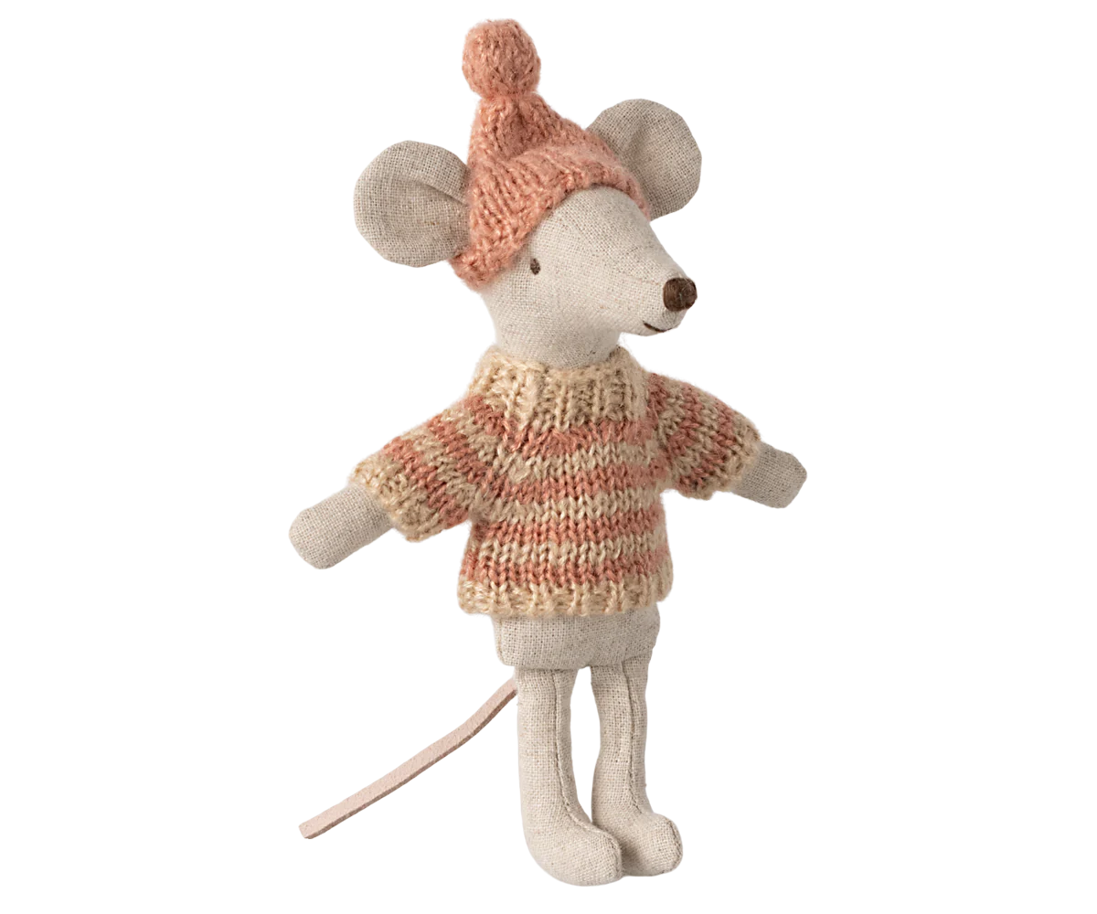 Maileg Knitted Sweater and Hat - Big Sister Mouse