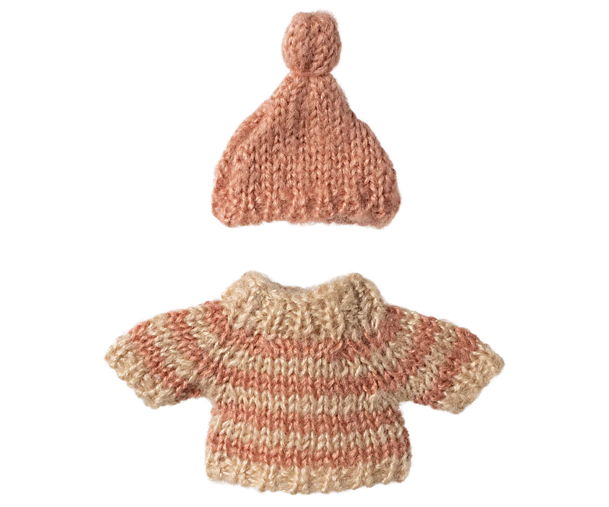 Maileg Knitted Sweater and Hat - Big Sister Mouse