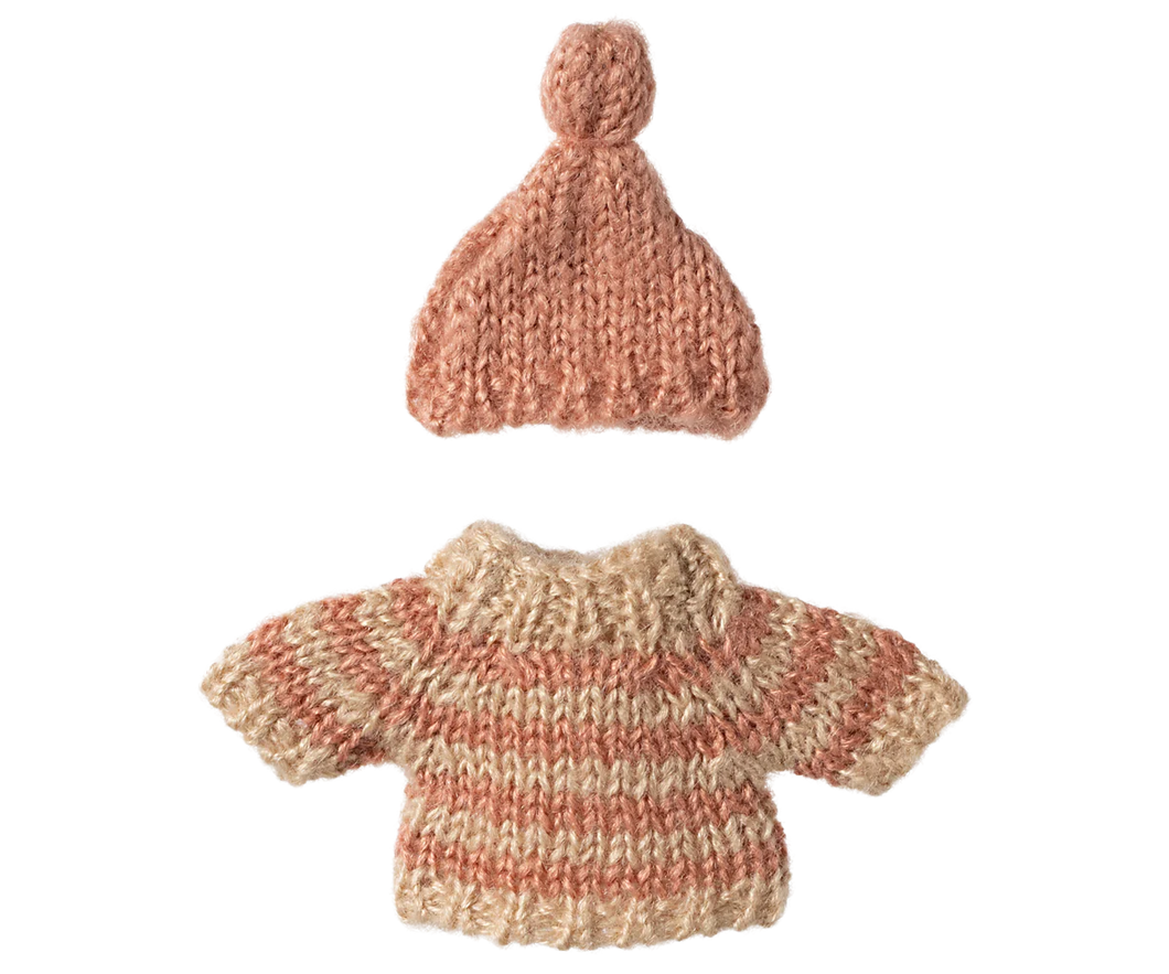 Maileg Knitted Sweater and Hat - Big Sister Mouse