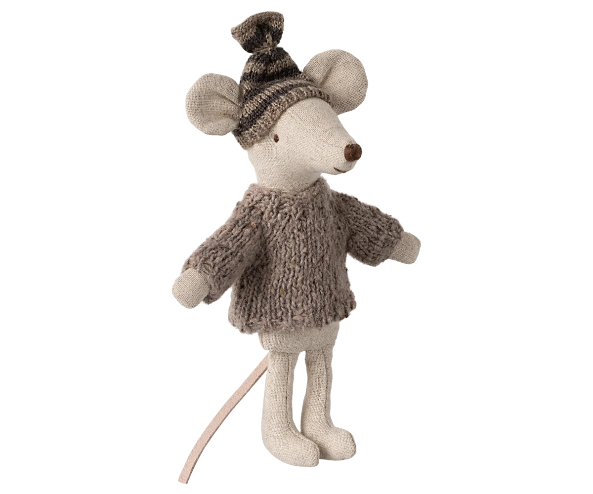 Maileg Knitted Sweater and Hat - Big Brother, Mouse