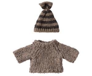 Maileg Knitted Sweater and Hat - Big Brother, Mouse