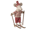 Maileg - Winter Mouse with Ski Set, Mum-Red