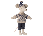 Maileg - Winter Mouse with Ski Set, Dad - Blue