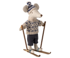 Maileg - Winter Mouse with Ski Set, Dad - Blue