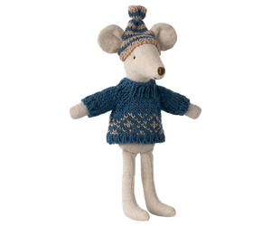 Maileg Knitted Sweater and Hat - Dad mouse