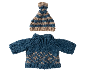 Maileg Knitted Sweater and Hat - Dad mouse