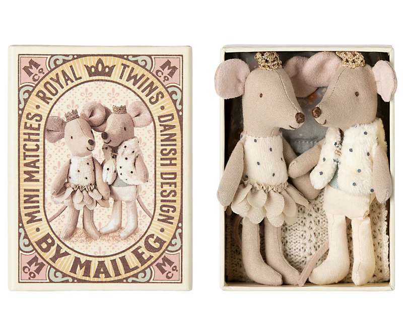 Maileg - Royal Twins, Little Sister and Brother in Matchbox