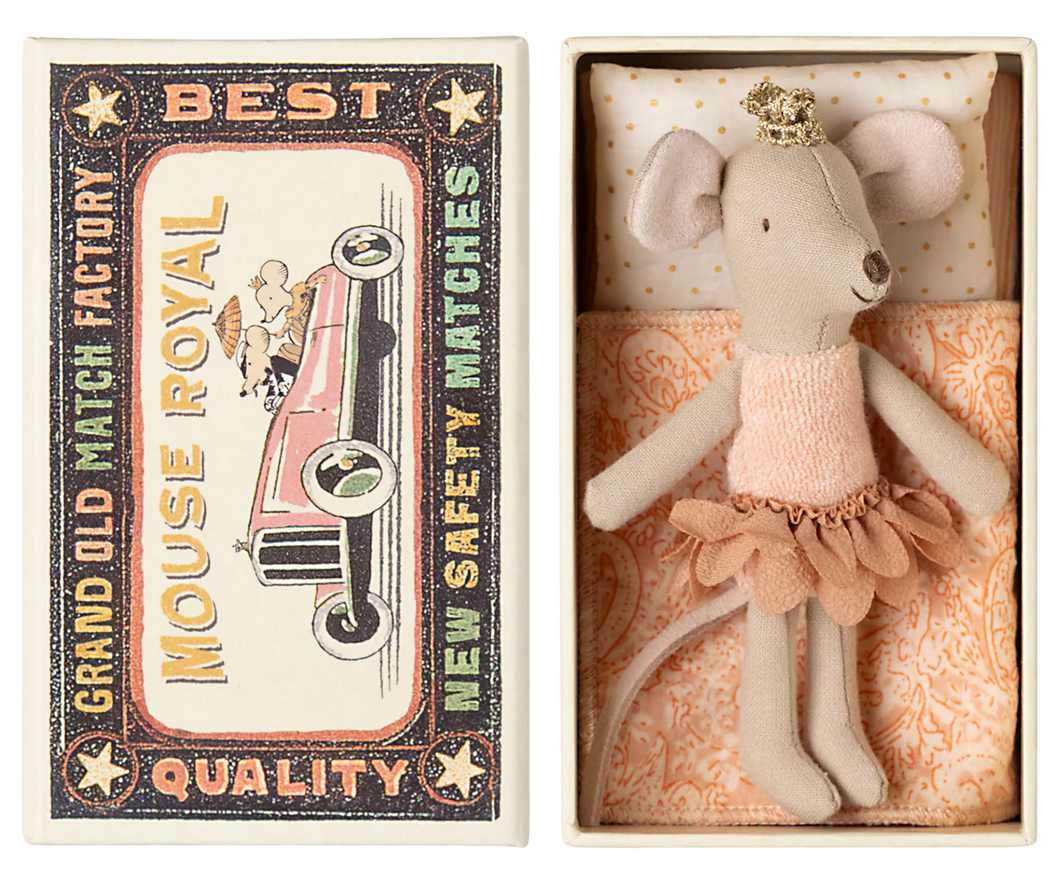 Maileg - Princess Mouse, Little Sister in Matchbox
