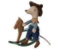 Maileg - Cowboy Mouse on Rocking Horse, Little Brother