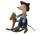 Maileg - Cowboy Mouse on Rocking Horse, Little Brother