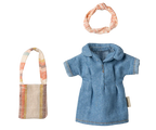 Maileg Denim Dress and Bag, Mum Mouse