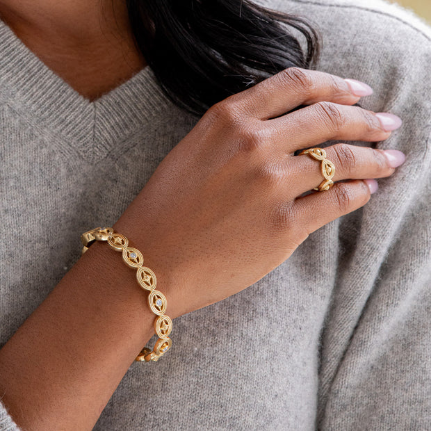 Capucine De Wulf Monique Hinged Bangle - Cubic Zirconia