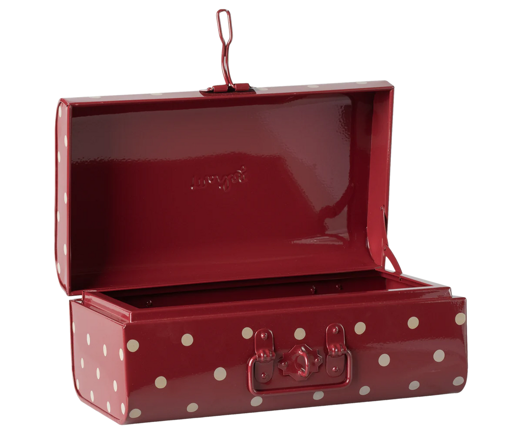Maileg Storage Suitcase Small - Red with Dots