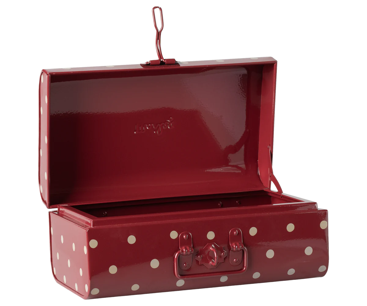 Maileg Storage Suitcase Small - Red with Dots
