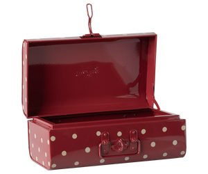 Maileg Storage Suitcase Small - Red with Dots