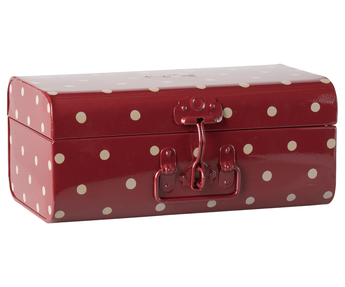 Maileg Storage Suitcase Small - Red with Dots