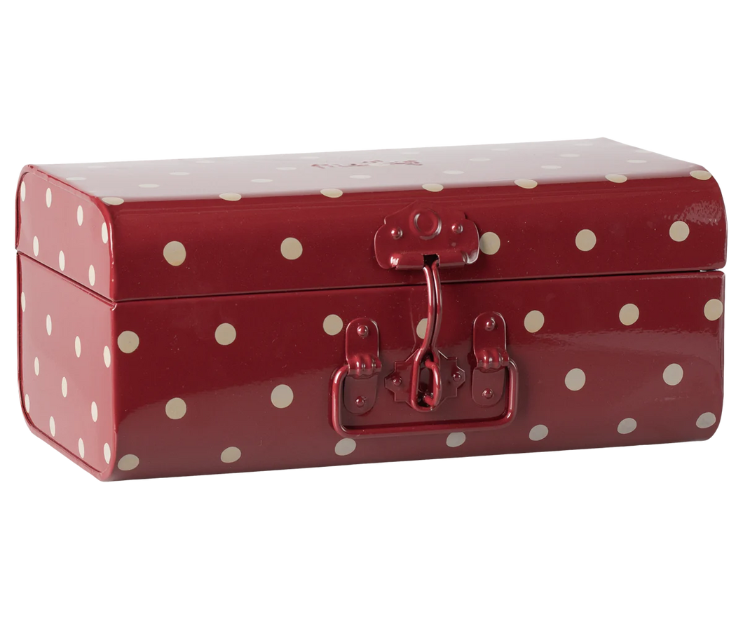 Maileg Storage Suitcase Small - Red with Dots