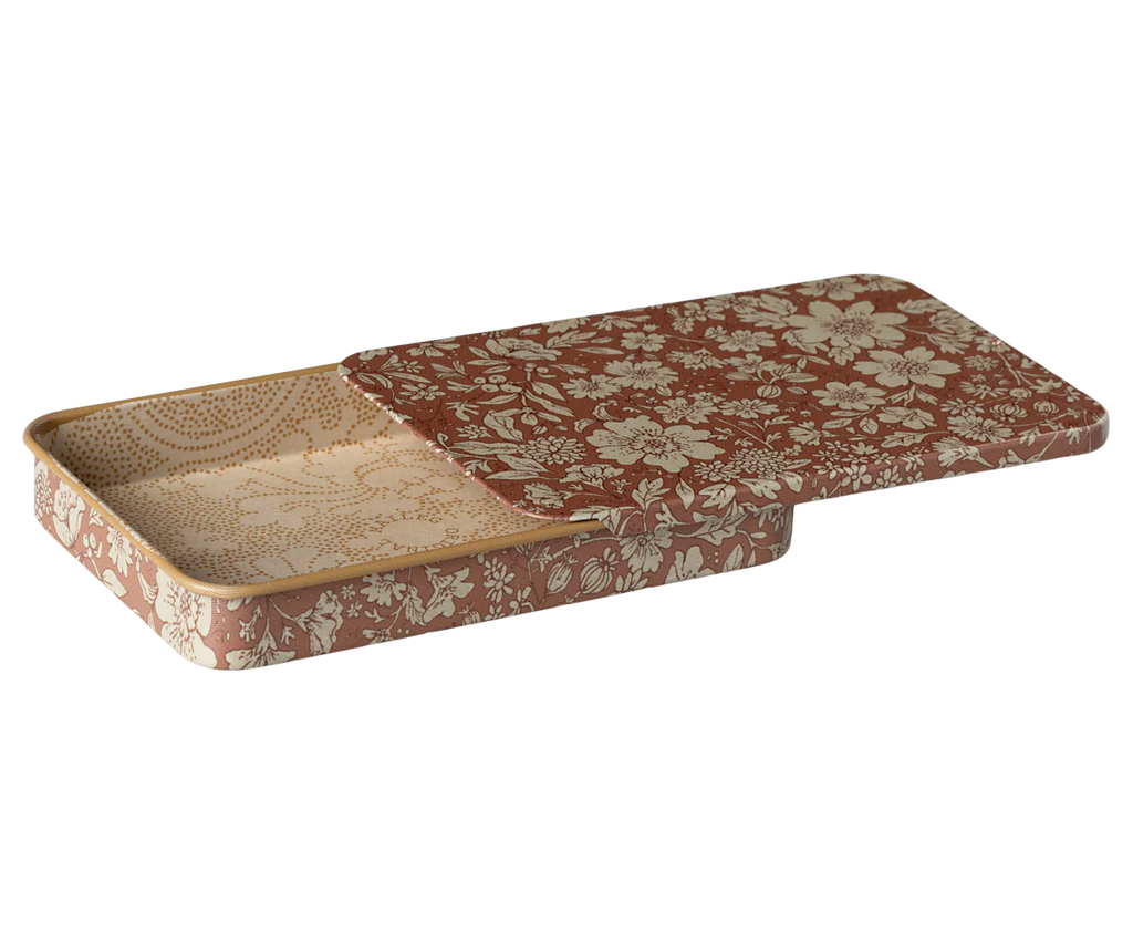 Maileg Metal Box with Sliding Lid - Blossom Heather