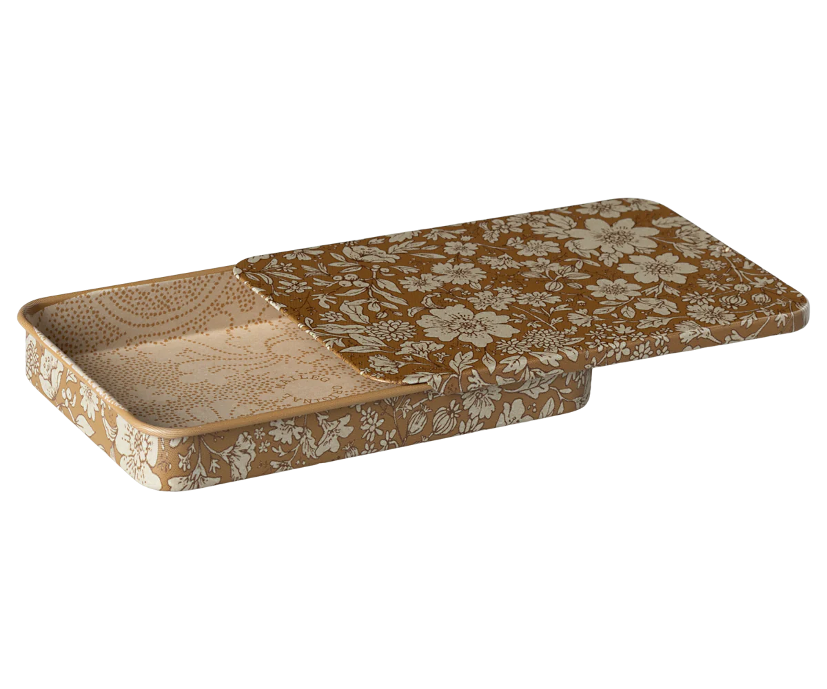 Maileg Metal Box with Sliding Lid - Blossom Ocher