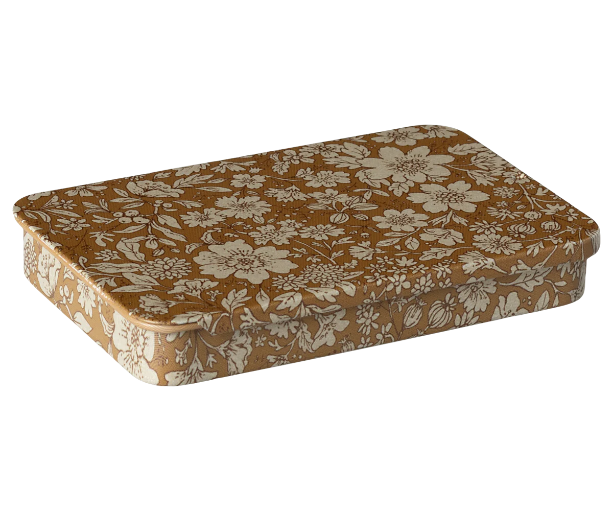 Maileg Metal Box with Sliding Lid - Blossom Ocher