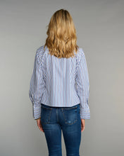 Load image into Gallery viewer, Claridge + King - The Crop in Blue on Blue Stripe: Blue / M
