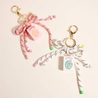 Mahjong Joker Tile Cord Keychain Bag Charm: Pink