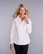 Claridge + King - The Pleated League Blouse in Crisp White (Easy-Care)