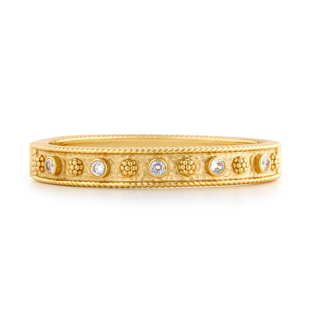 Capucine De Wulf Berry Gem Classic Hinged Bangle - Clear Cubic Zirconia
