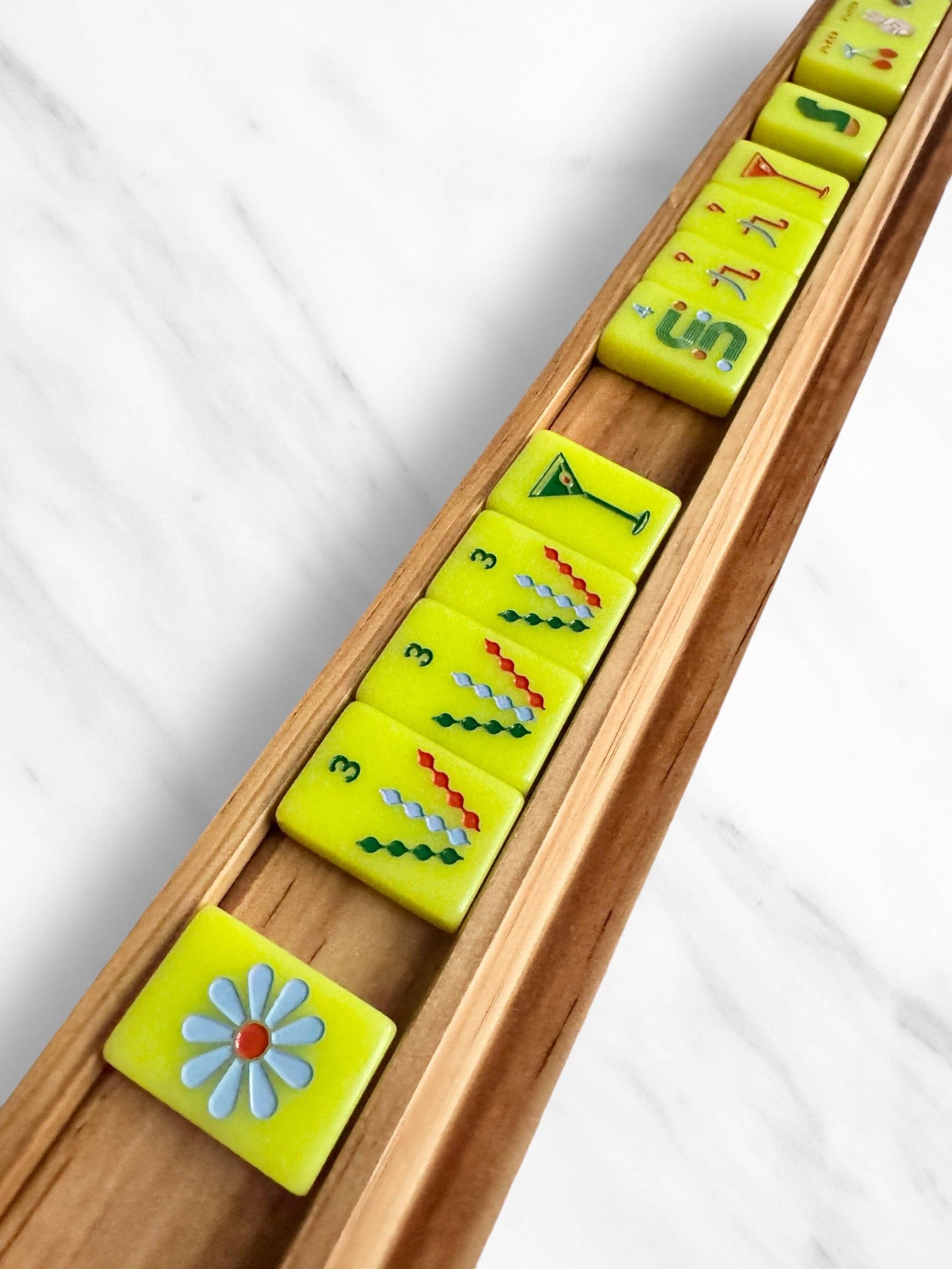 Peace Love Mahjong - Mahjong Racks + Pushers (Set of 4) | Aqua