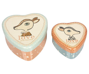 Maileg Love Tin Hearts Set - Bambi